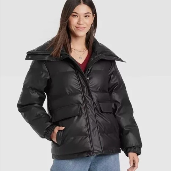 Universal Thread Jackets & Blazers - Universal Thread Black Mid-Length Puffer Jacket Quilted Design